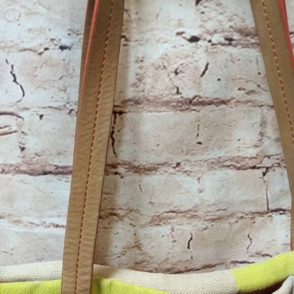 Loquita Orange/Yellow/Cream Fabric Tote Bag - Picture 4 of 11